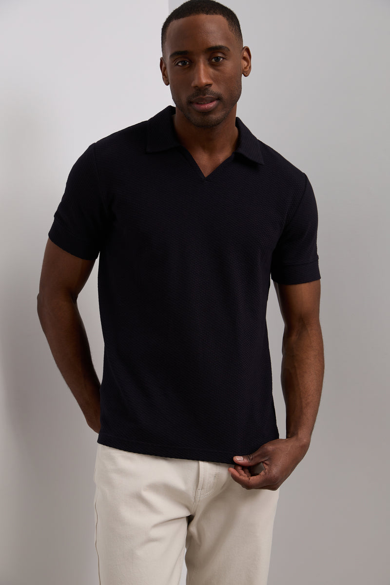 Open collar polo