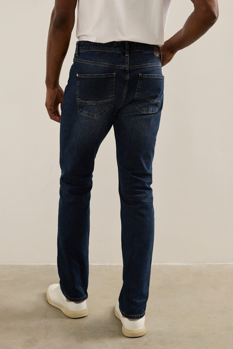 The Founder Veg Tan Stretch Leather Low Rise 5 Pocket Jean