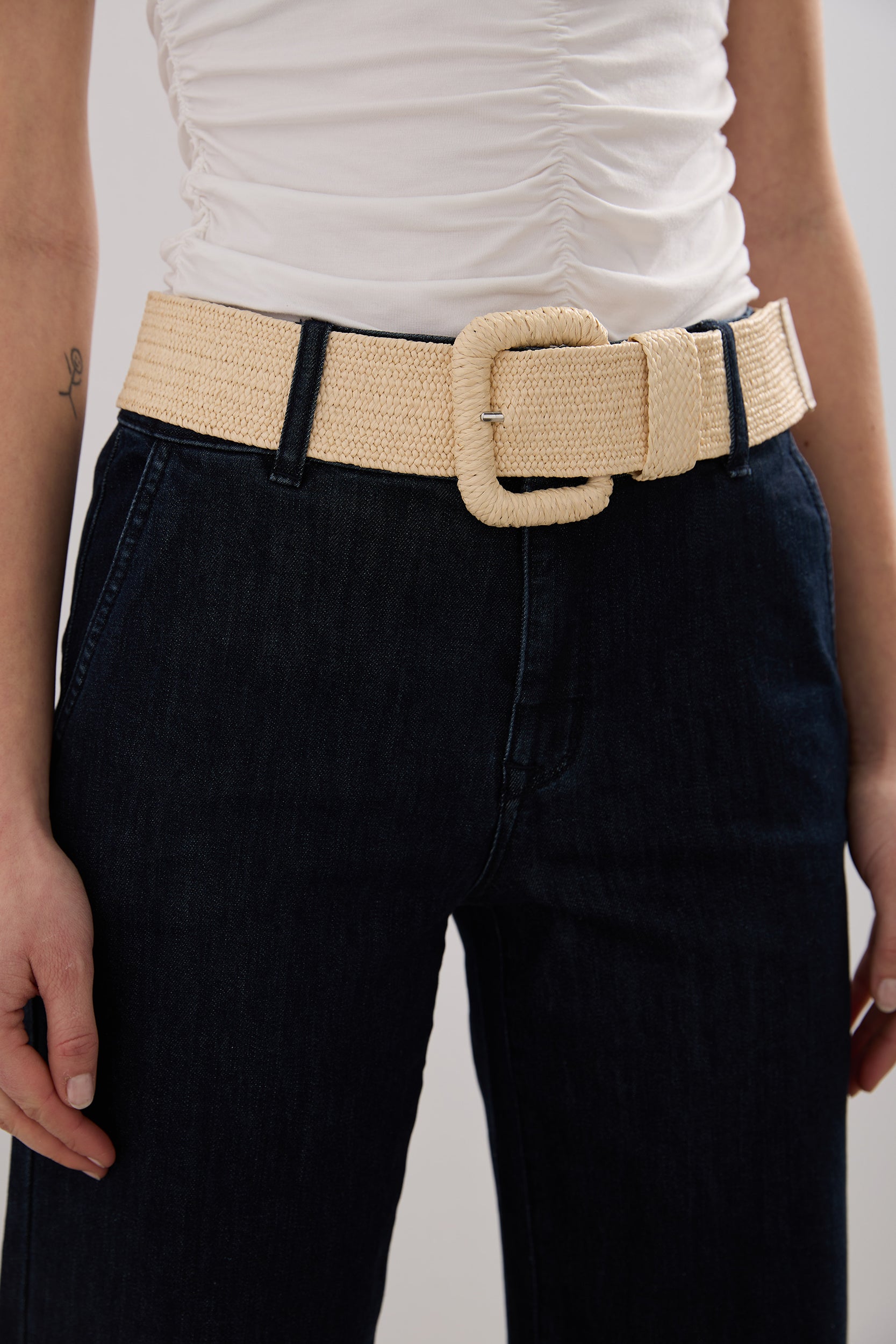 Wide braided belt