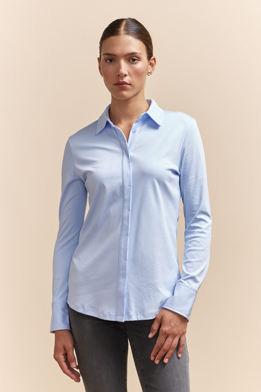 Mercerized cotton jersey shirt