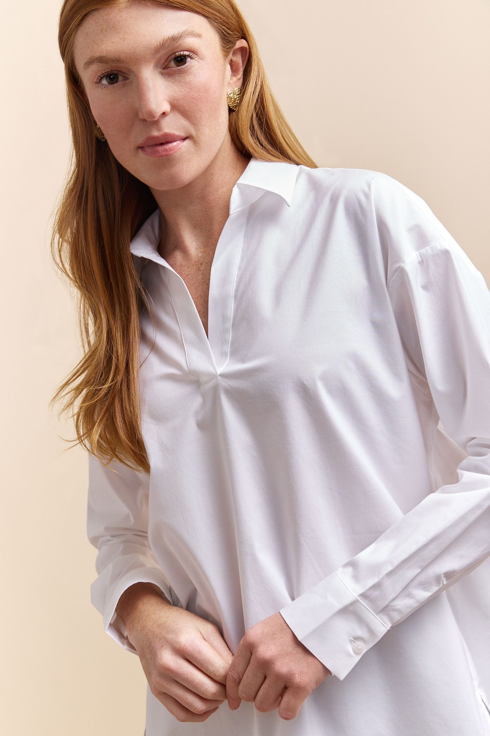 Popover oversized poplin shirt