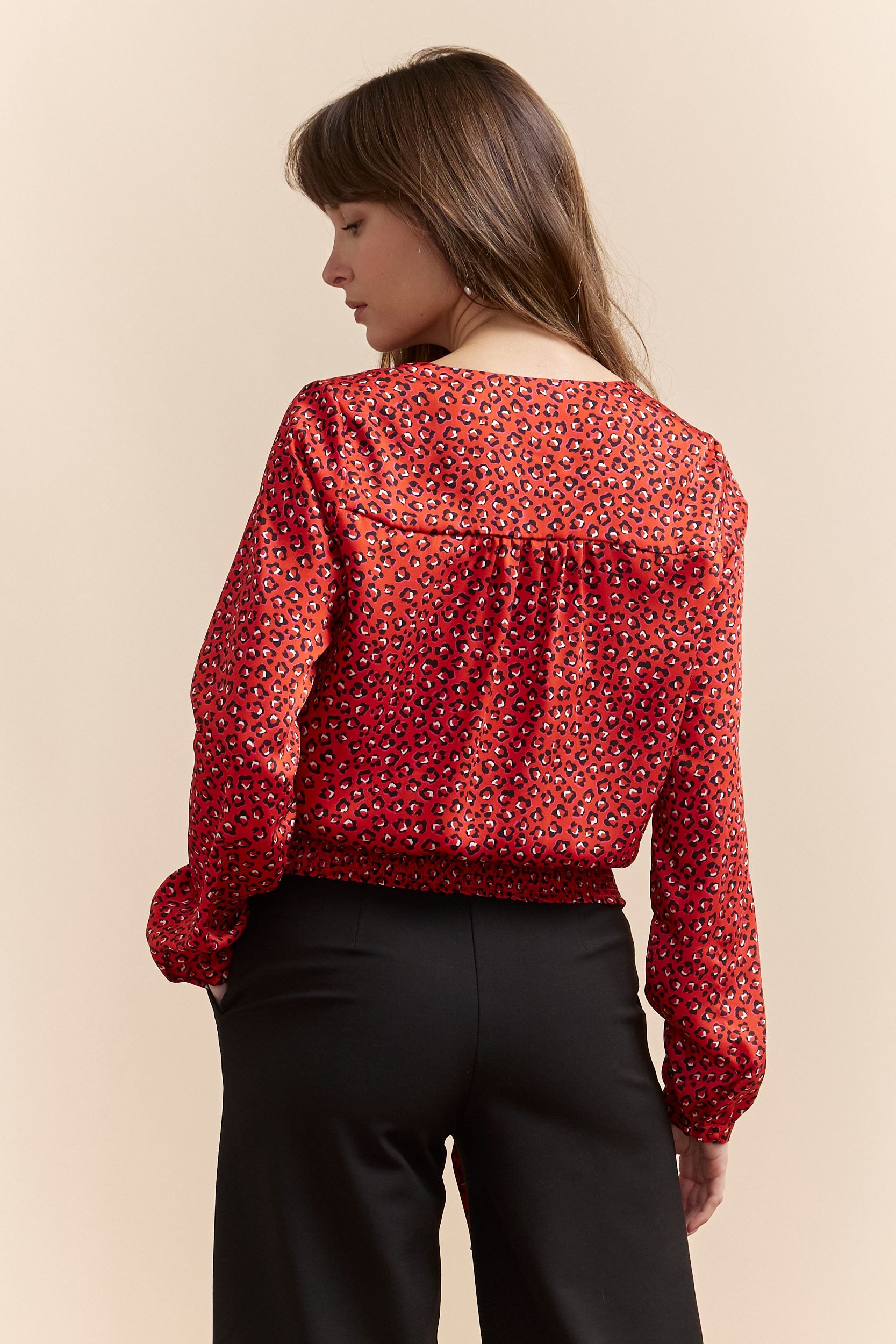 Blouse imprimée avec bas noué