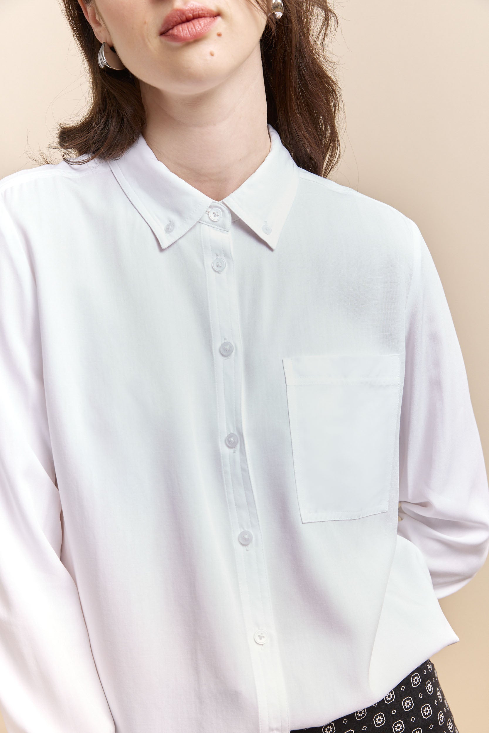 Shirt with button down collar