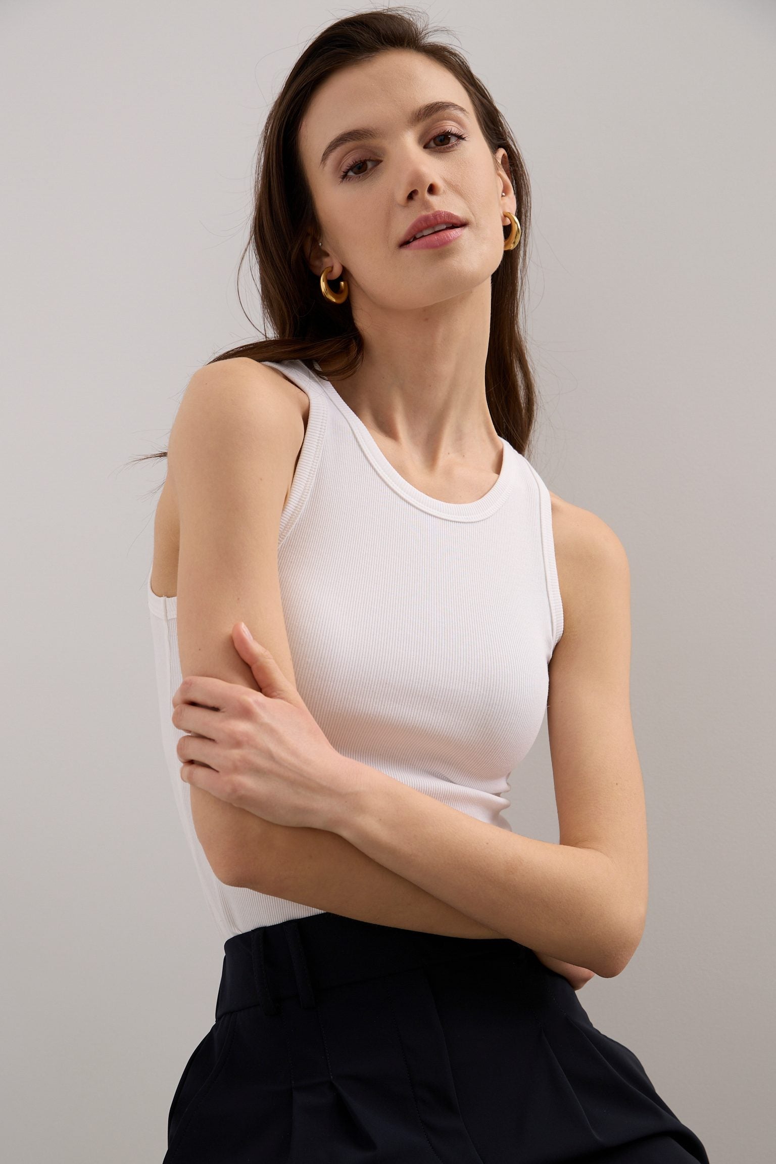 Sleeveless rib top