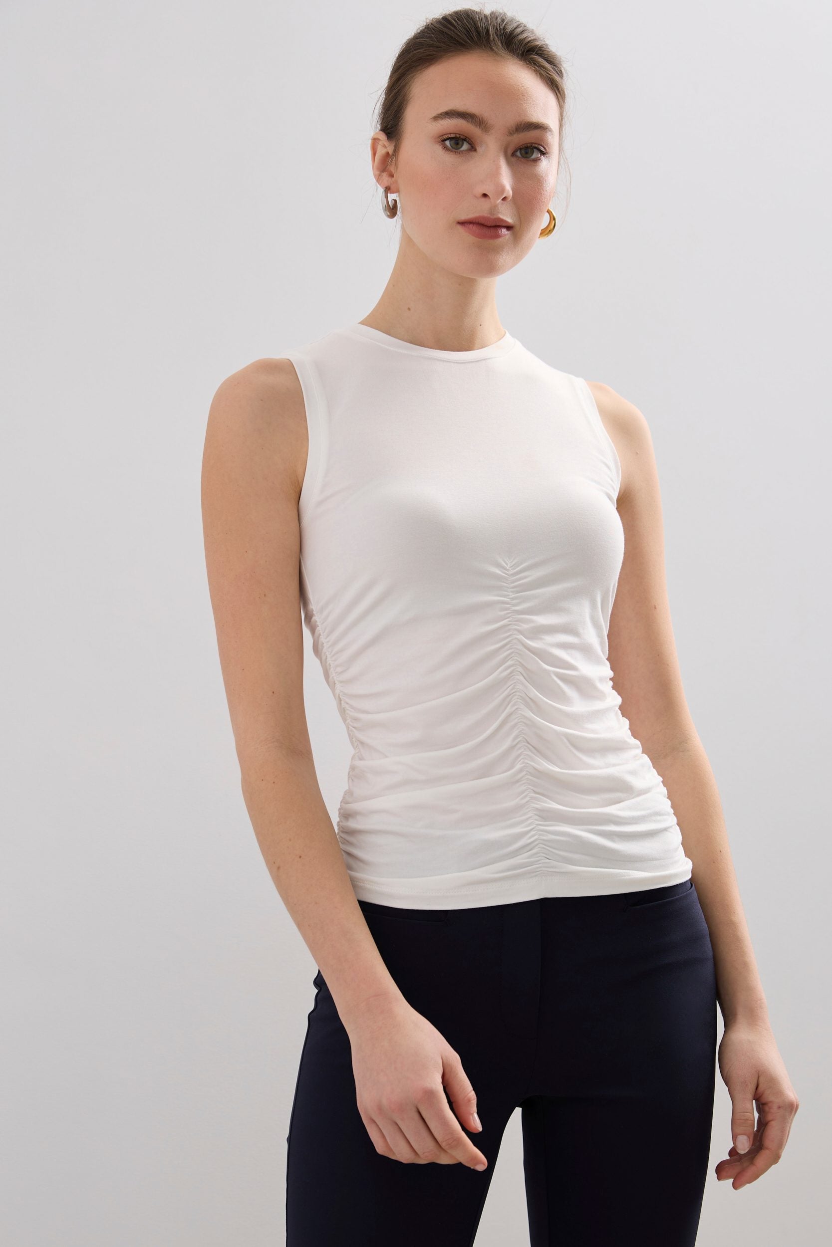 Ruched sleeveless top