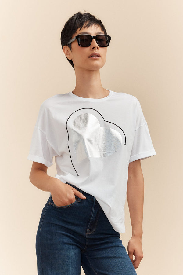 Silver heart t-shirt