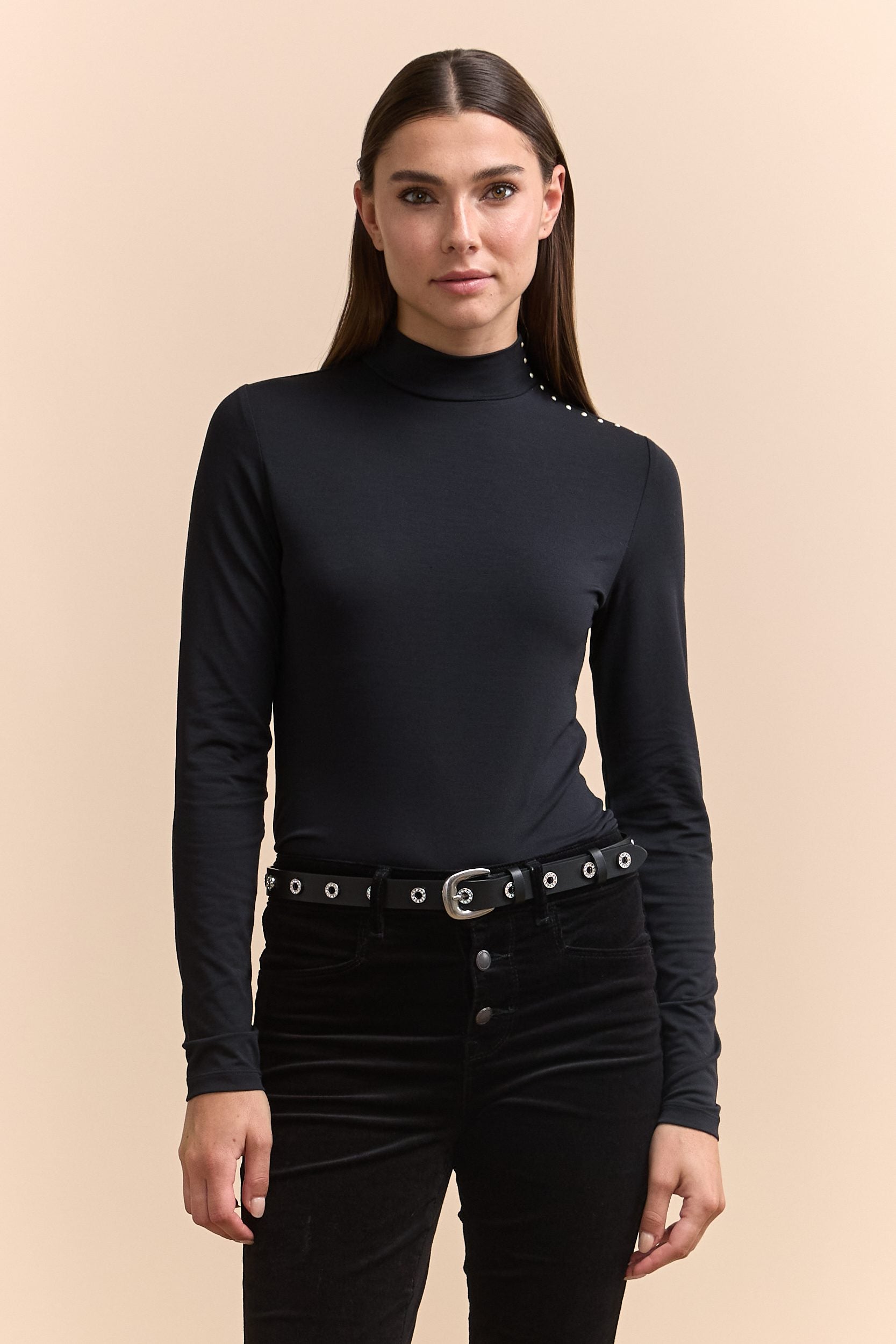 High neck tops with long sleeves hotsell