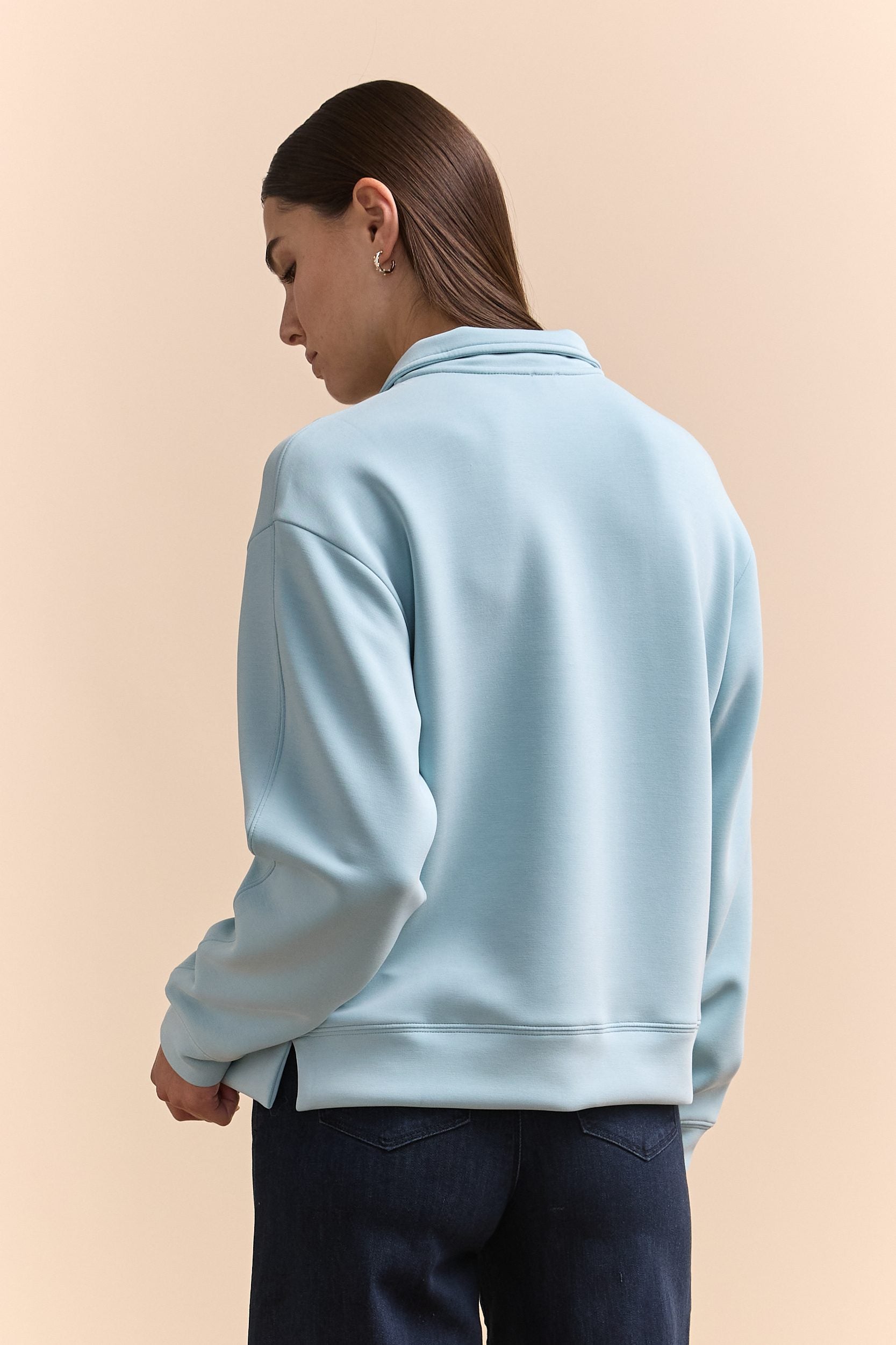 Sweat-shirt en ponte à zipper