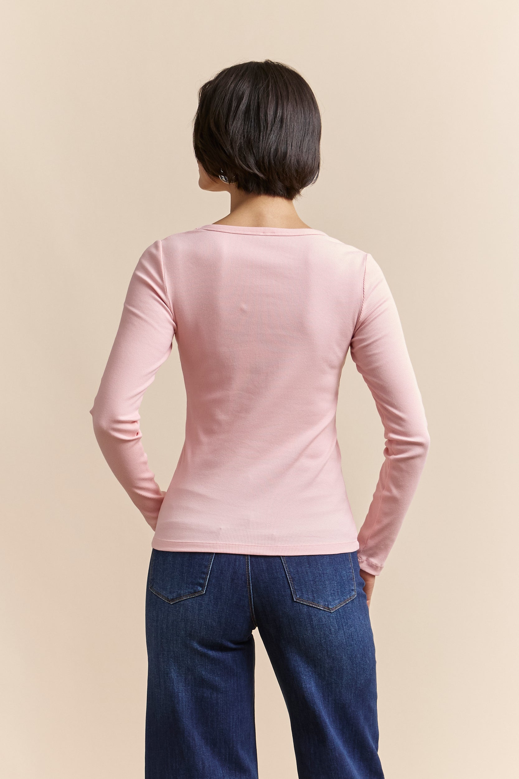 Ribbed long sleeves top