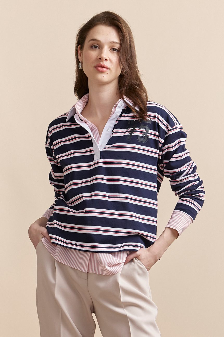 Striped rugby shirt