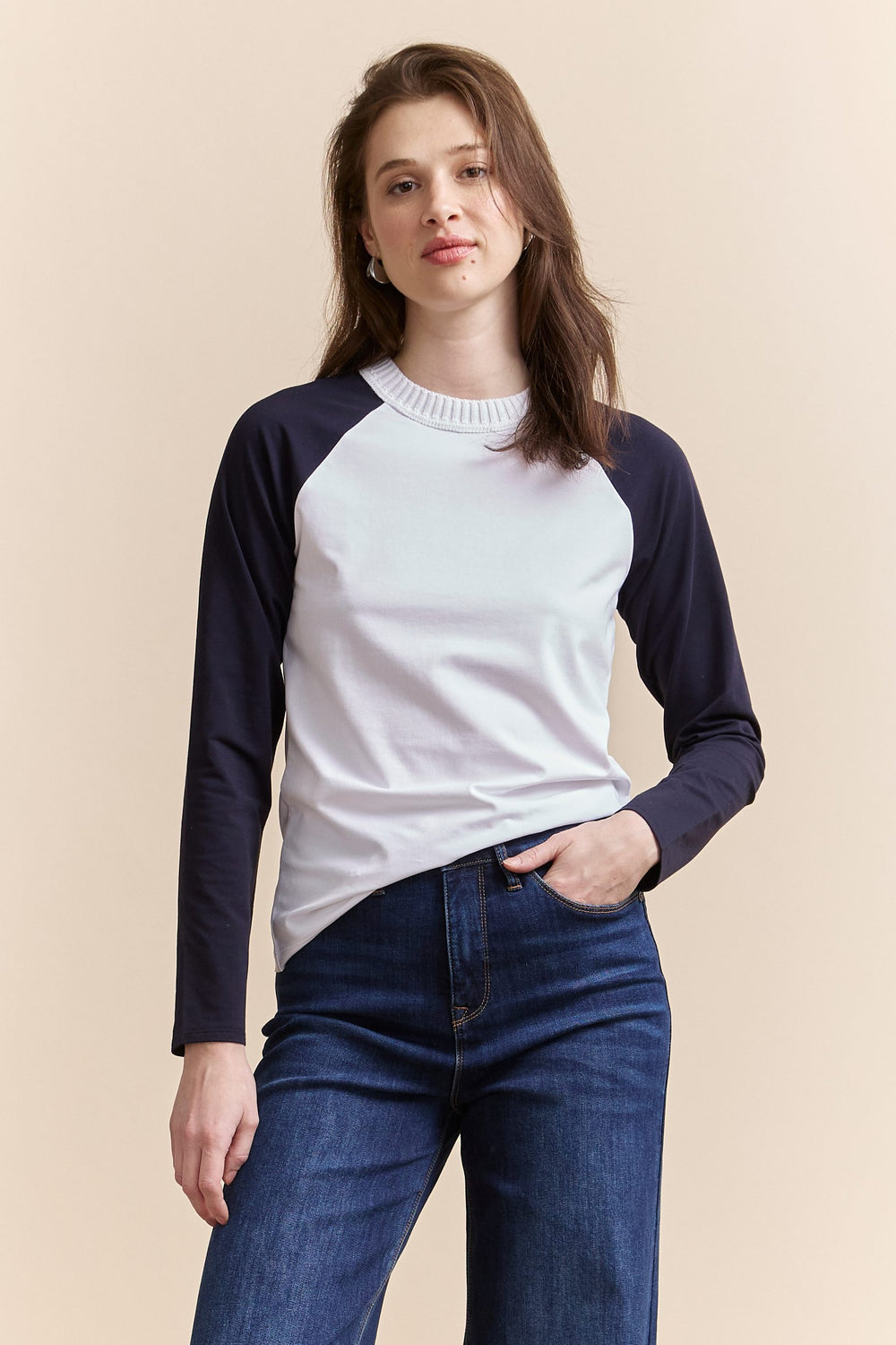 Raglan long-sleeve top