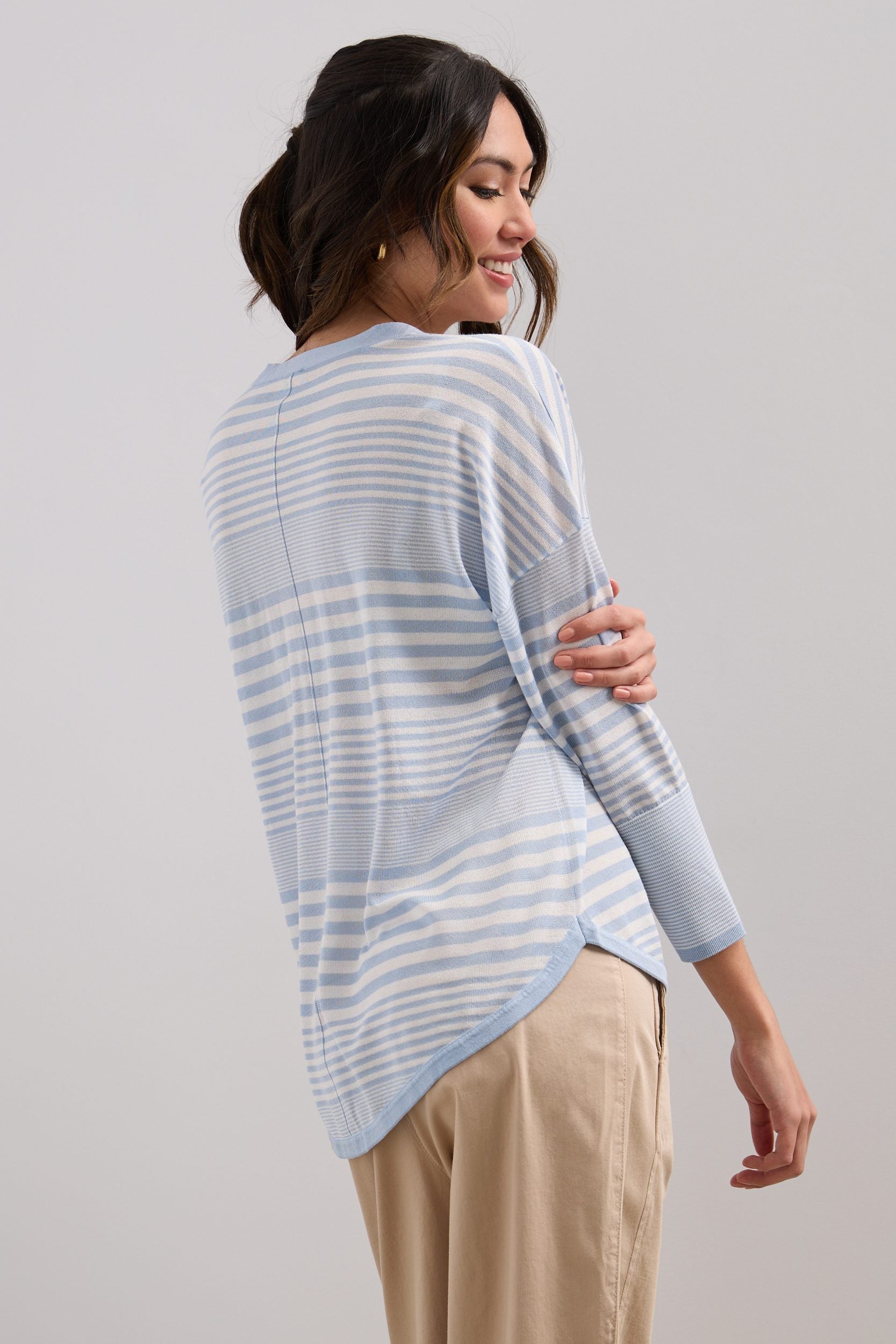 Striped loose cardigan