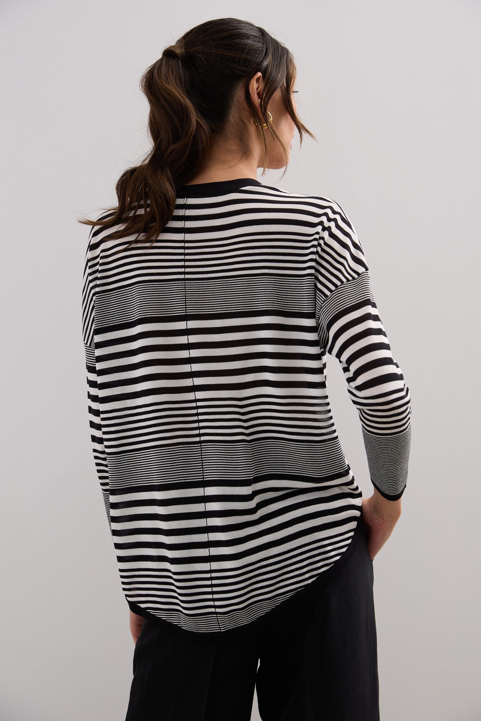 Striped loose cardigan