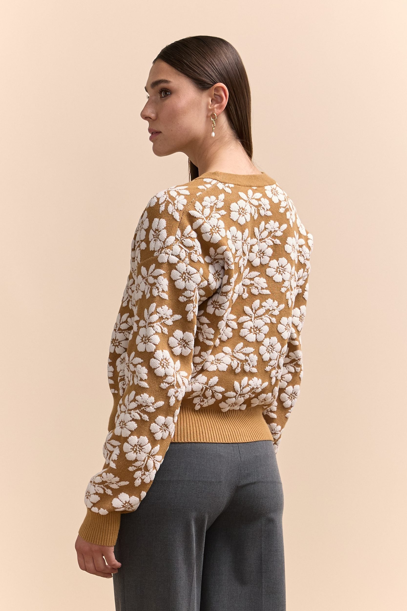 Cardigan à motif de fleurs