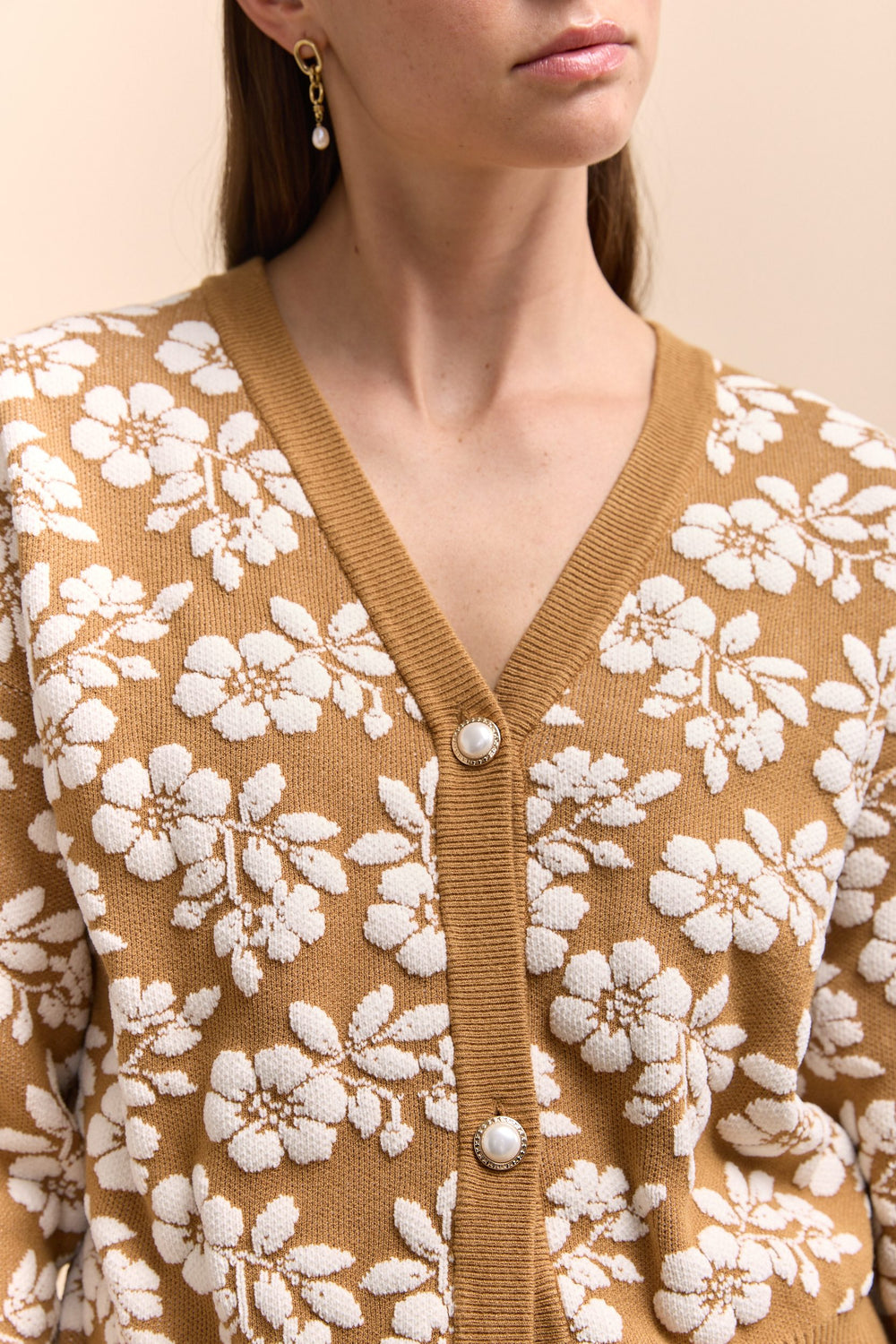 Cardigan à motif de fleurs