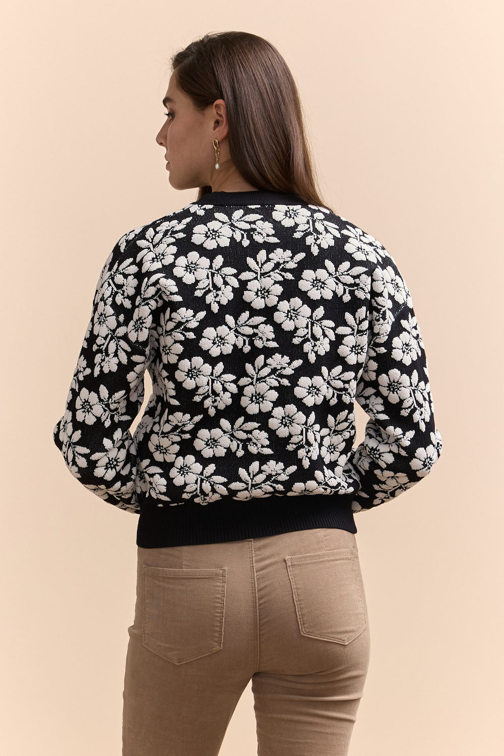 Cardigan à motif de fleurs