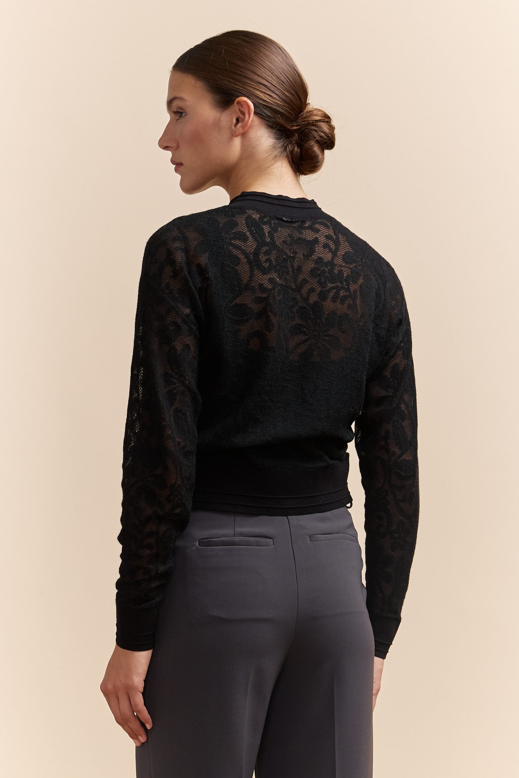 Lace effect cardigan