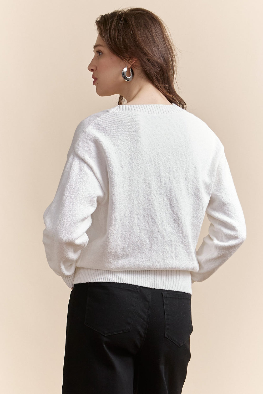 Oversized boucle cotton cardigan