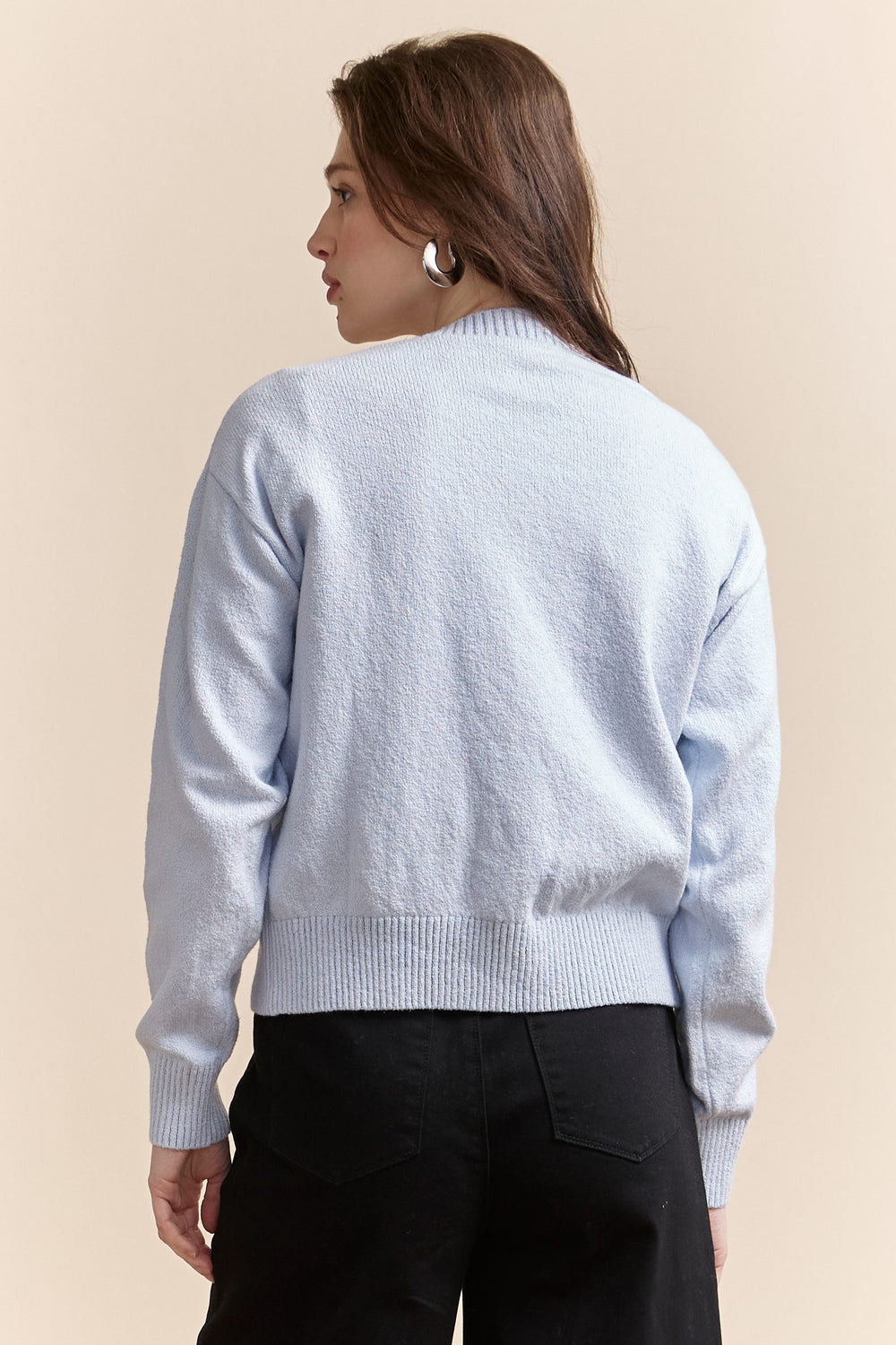 Oversized boucle cotton cardigan