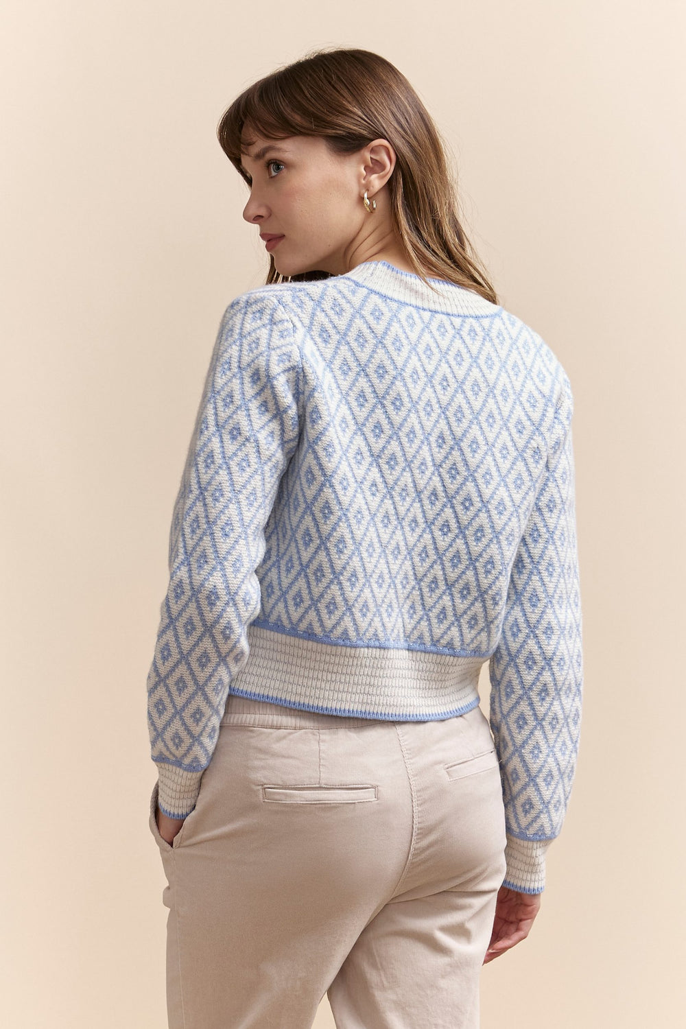 Cardigan à motif géométrique