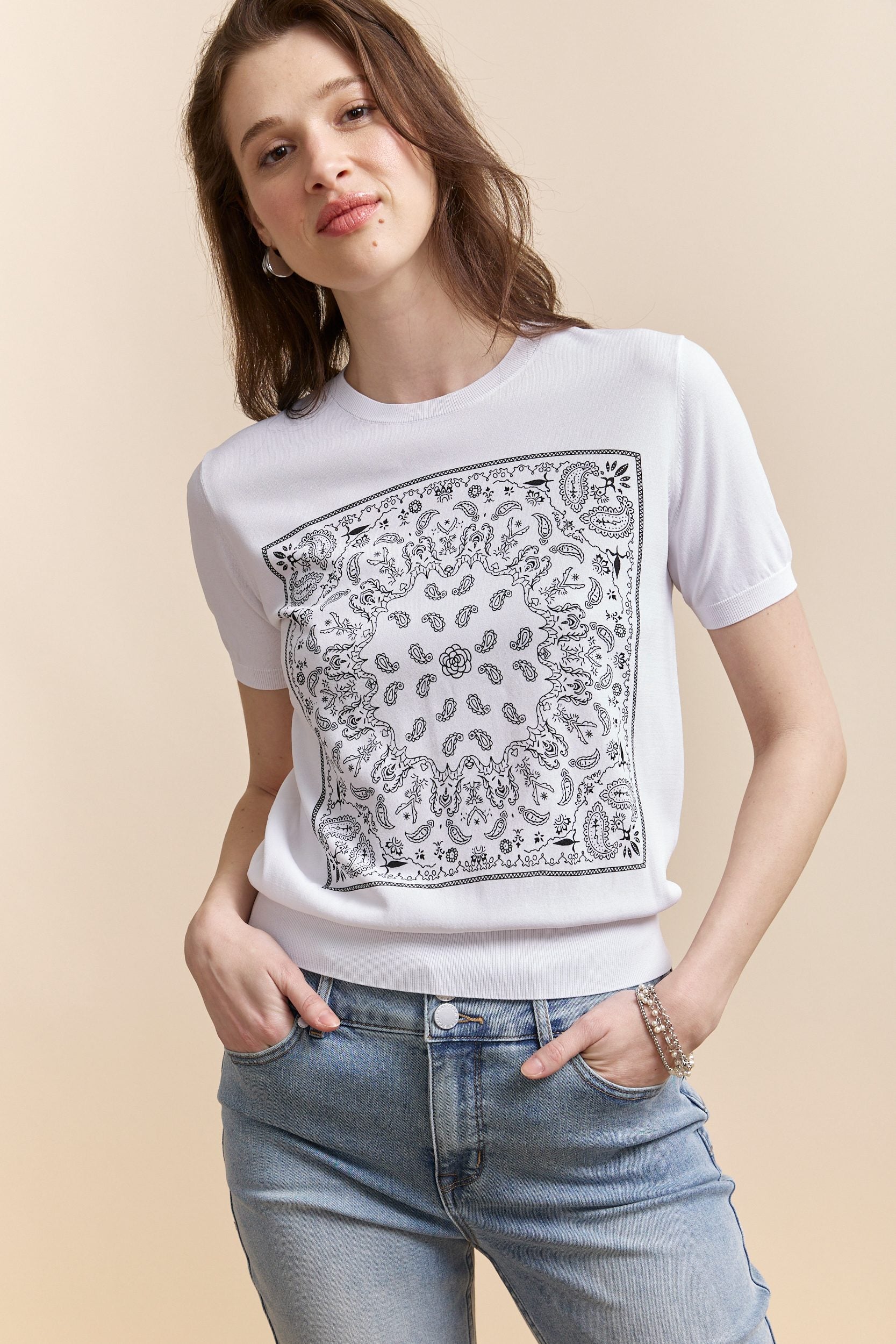 Paisley pattern top