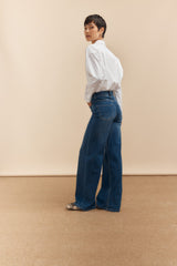 High rise straight-leg jeans