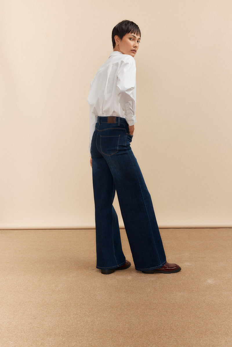 High rise straight-leg jeans