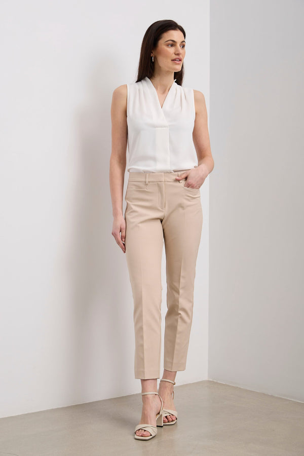 Ladies 3/4 Length Trousers - Stone - 7488370 - TJC