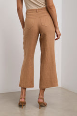 Wide leg crop high waist linen pants