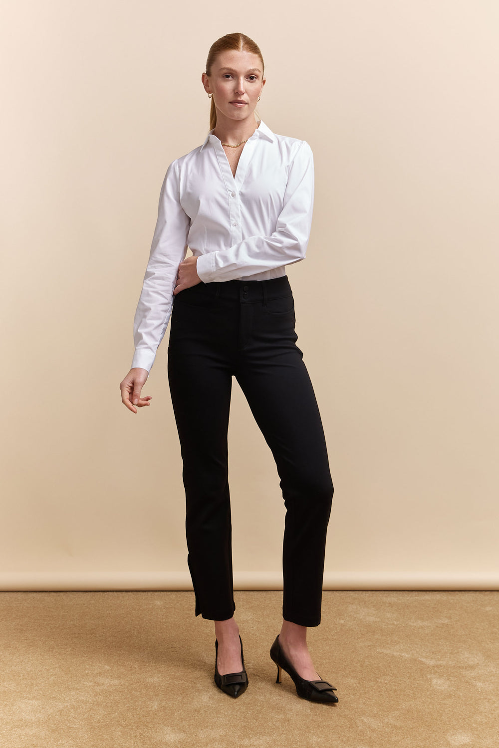 Push up ponte pant with vent