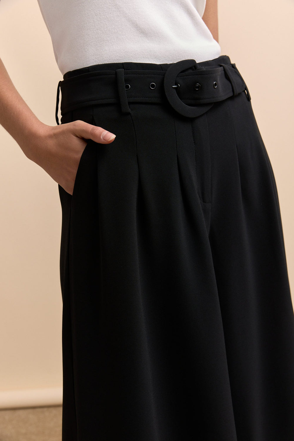 High waist extra wide leg fluid pant