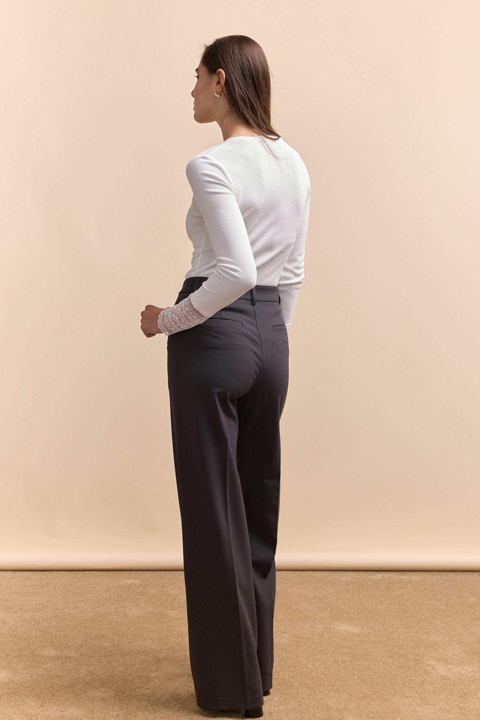 High waist straight pant