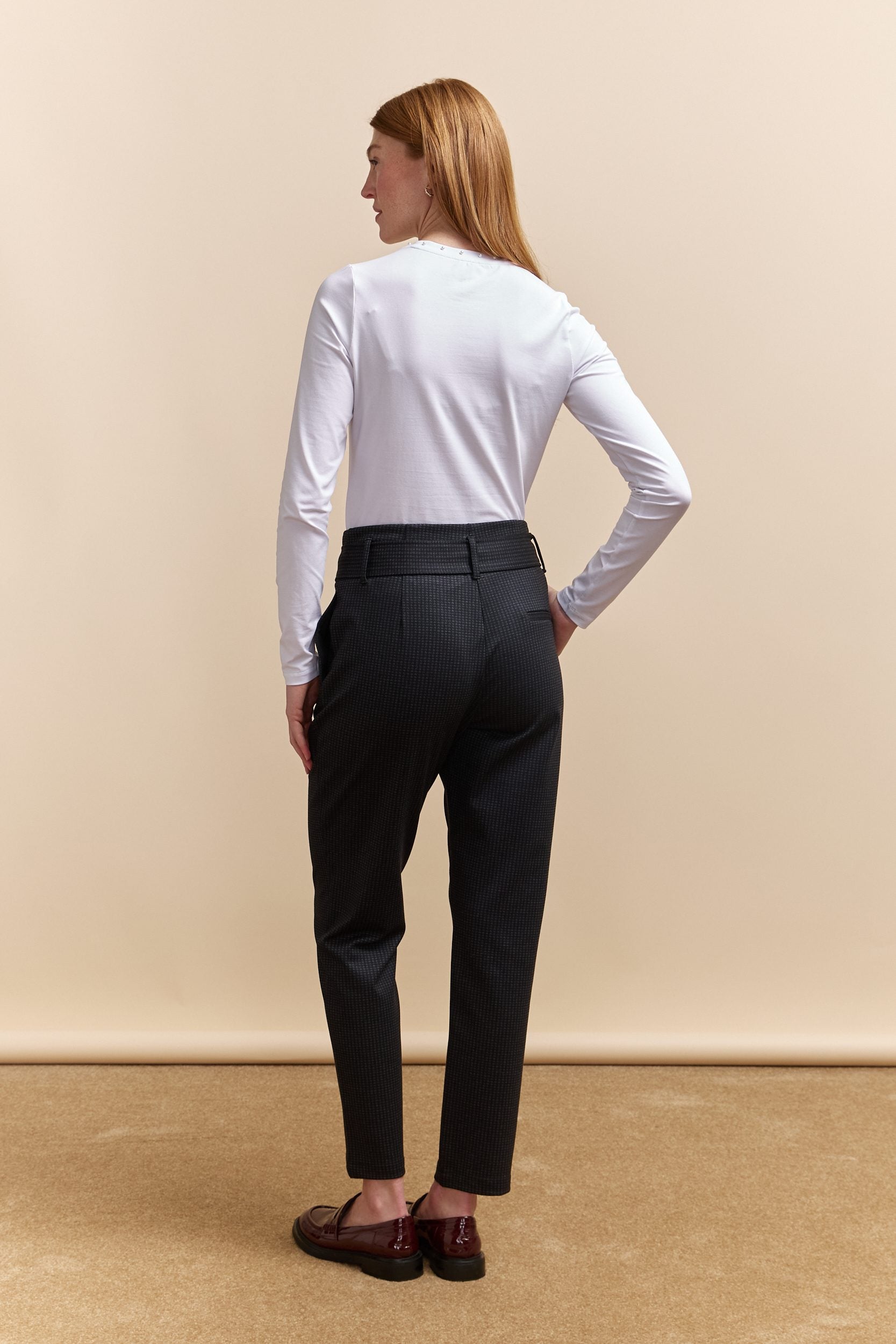 Pantalon imprimé à ceinture