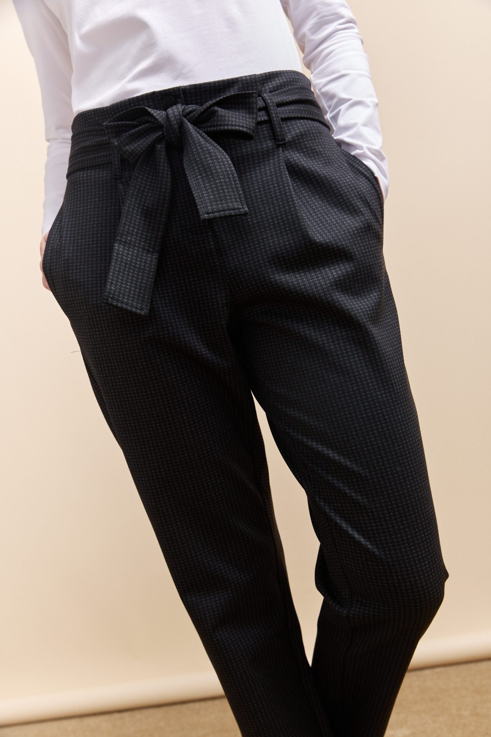 Pantalon imprimé à ceinture