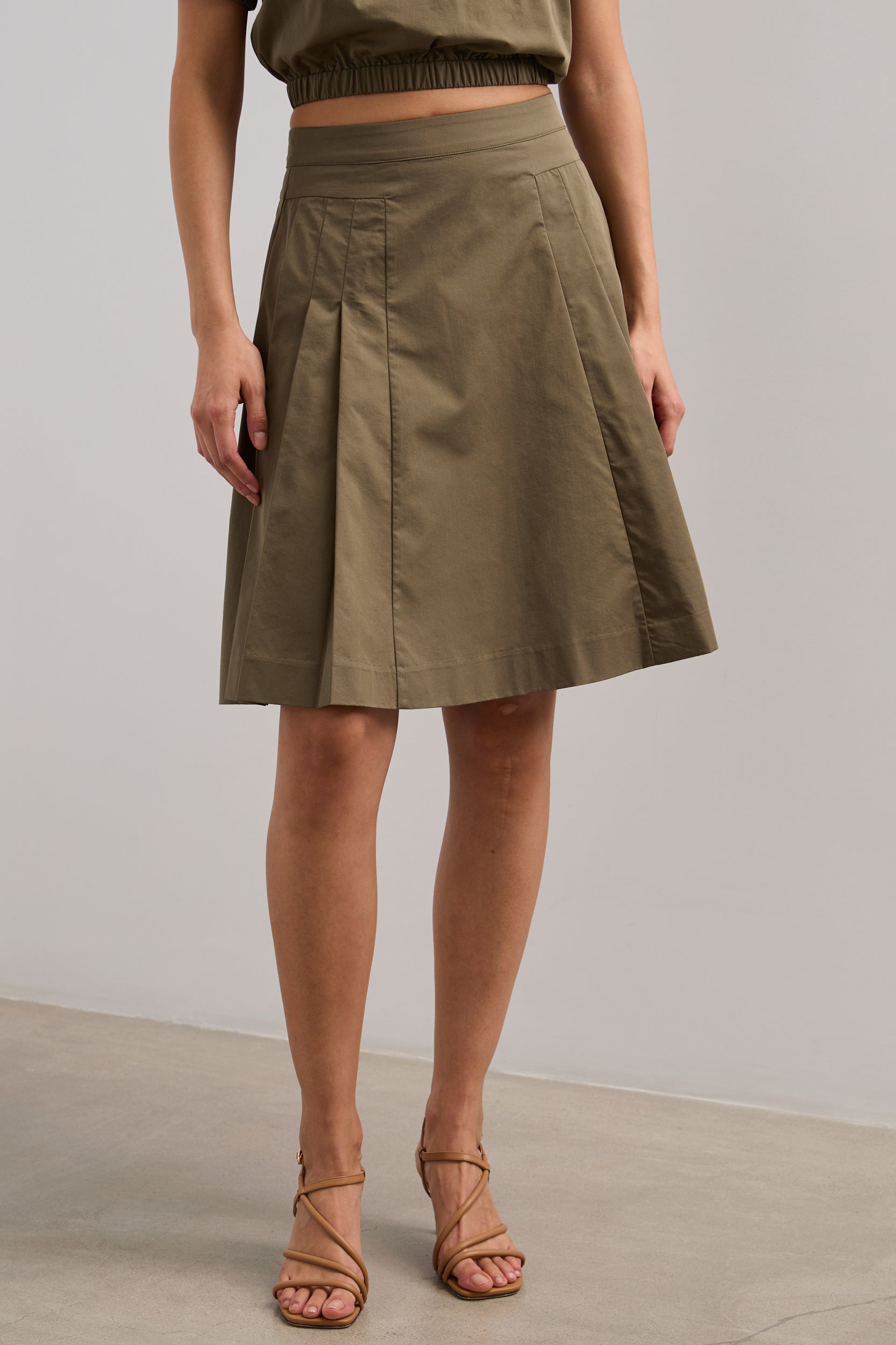 Pleated Flare Skirt