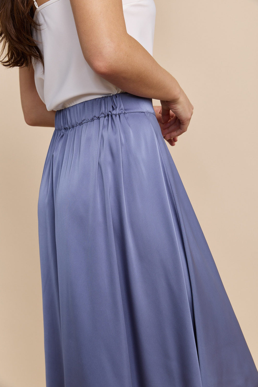 Satin skirt with elastic waist