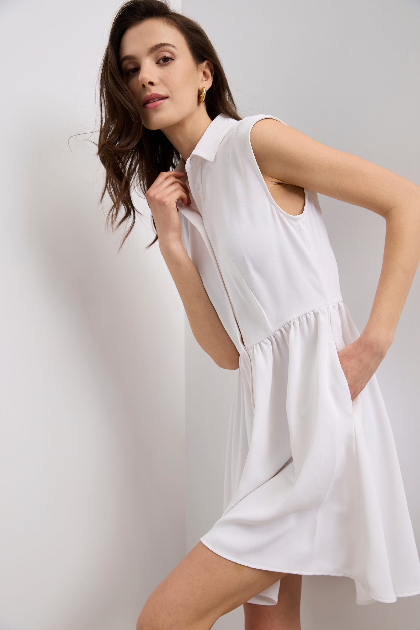 Fluid shirt dress