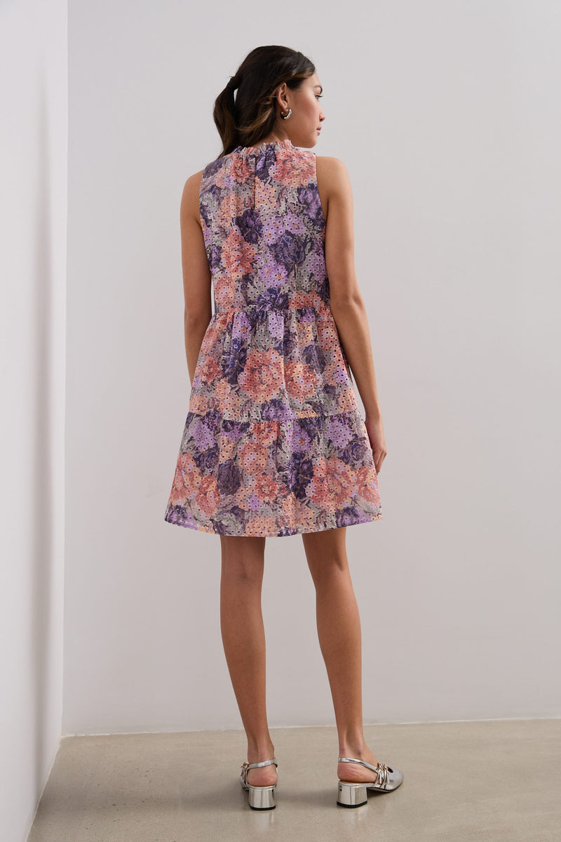 Broderie anglaise print dress