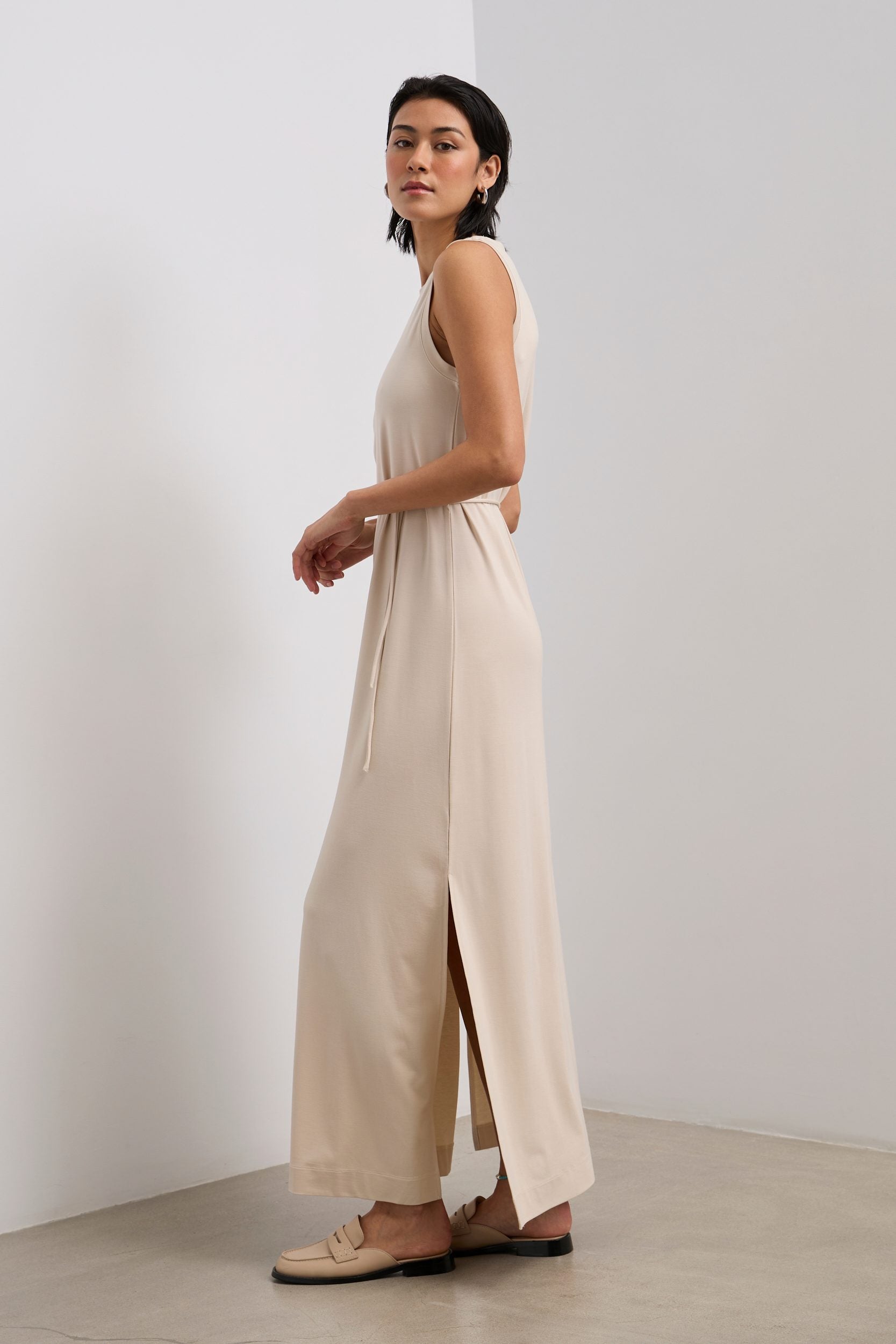 Sleeveless jersey maxi dress