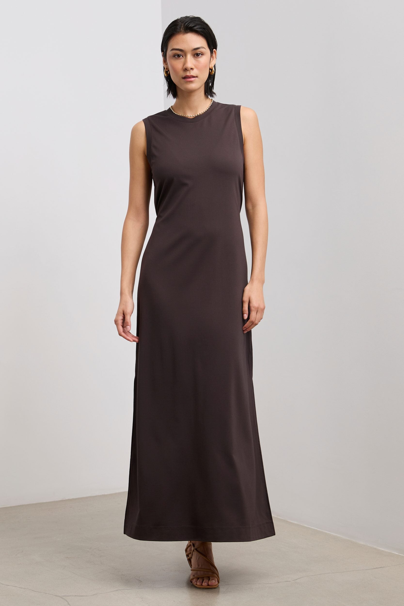 Sleeveless jersey maxi dress