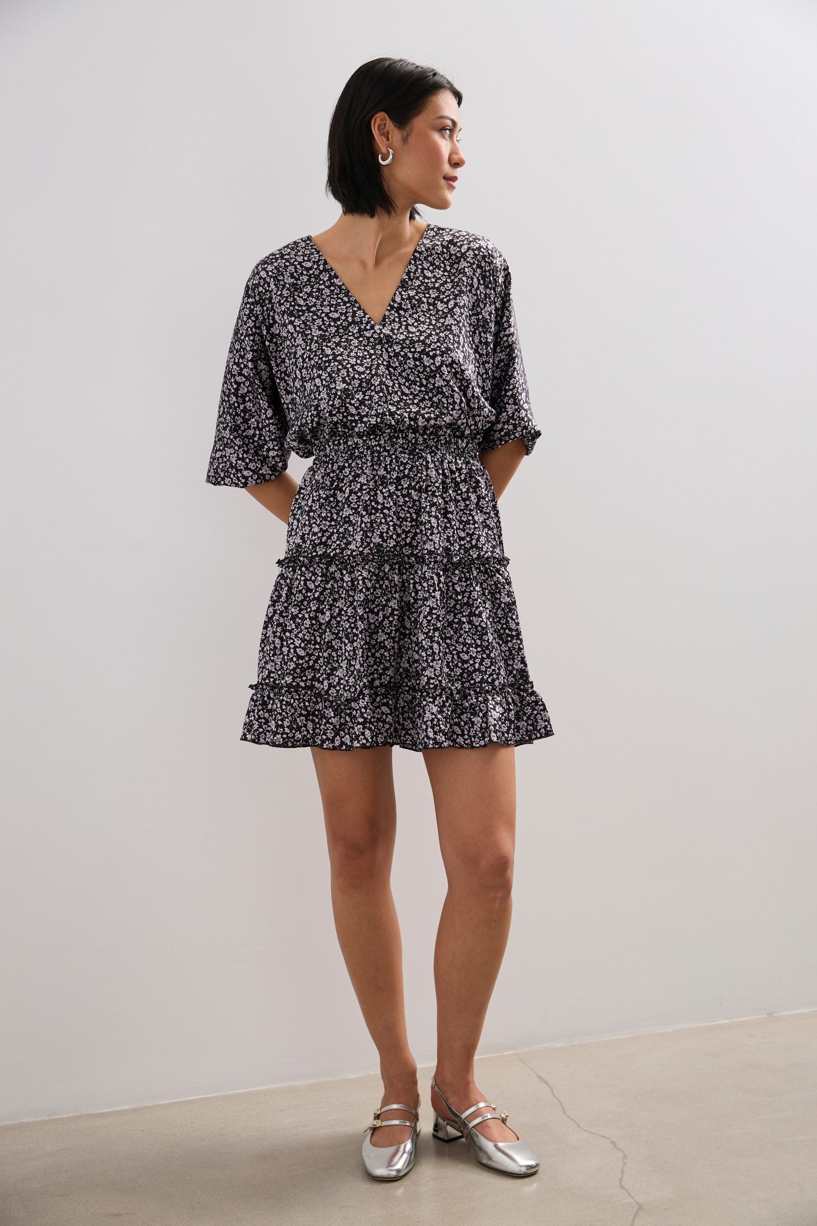 Dolman dress with elastic waist