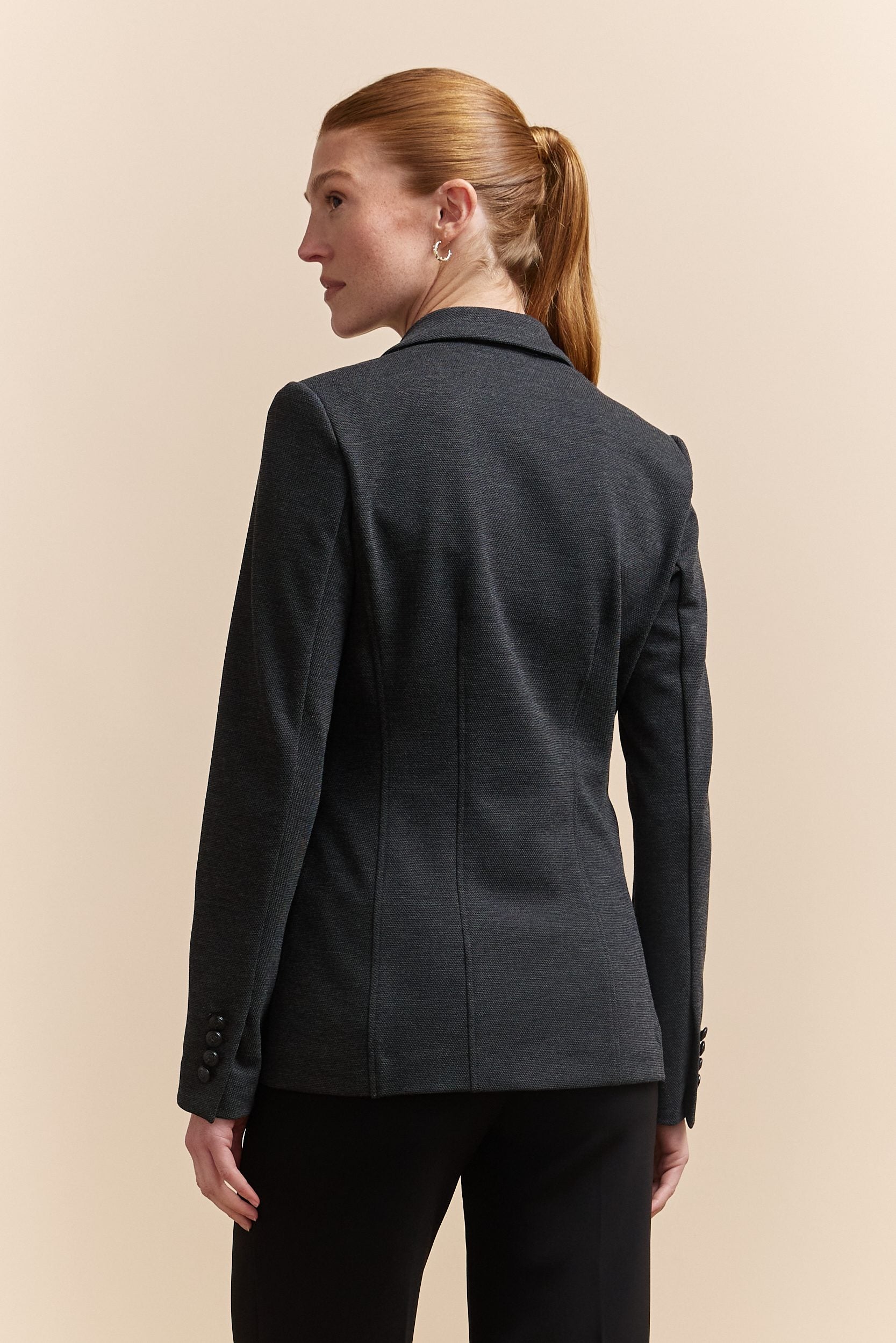 Double-Breasted Stretch Blazer