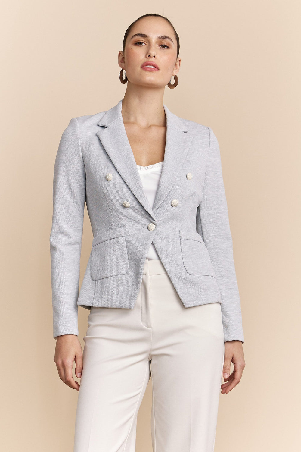 Double-Breasted Stretch Blazer