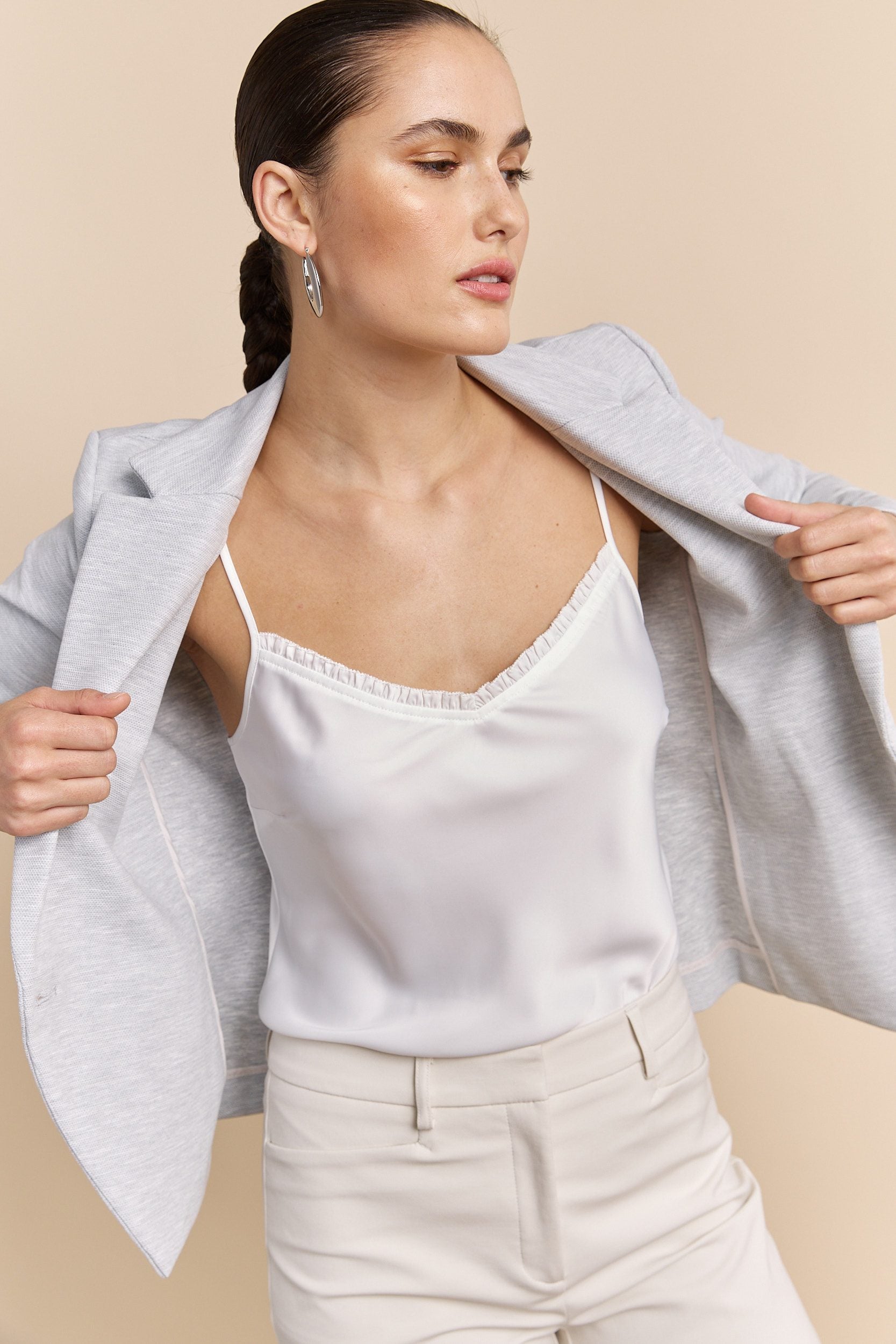 Double-Breasted Stretch Blazer