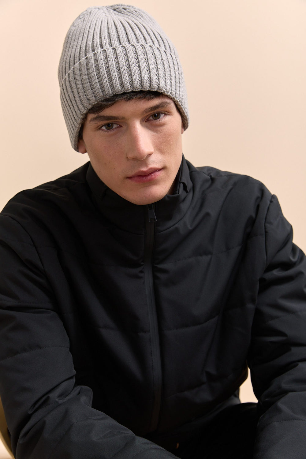 Rib beanie hat