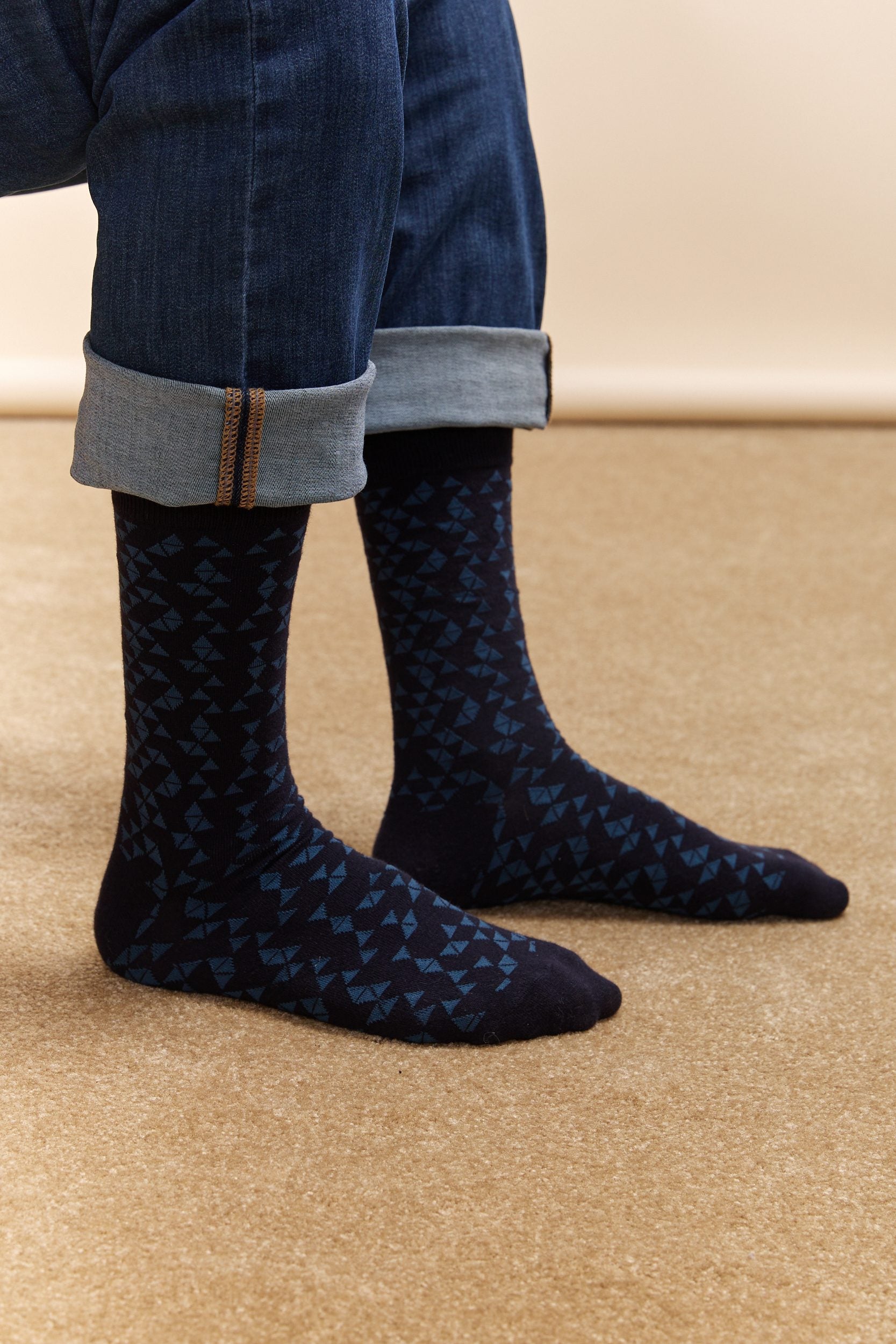 Chaussettes motifs géométriques