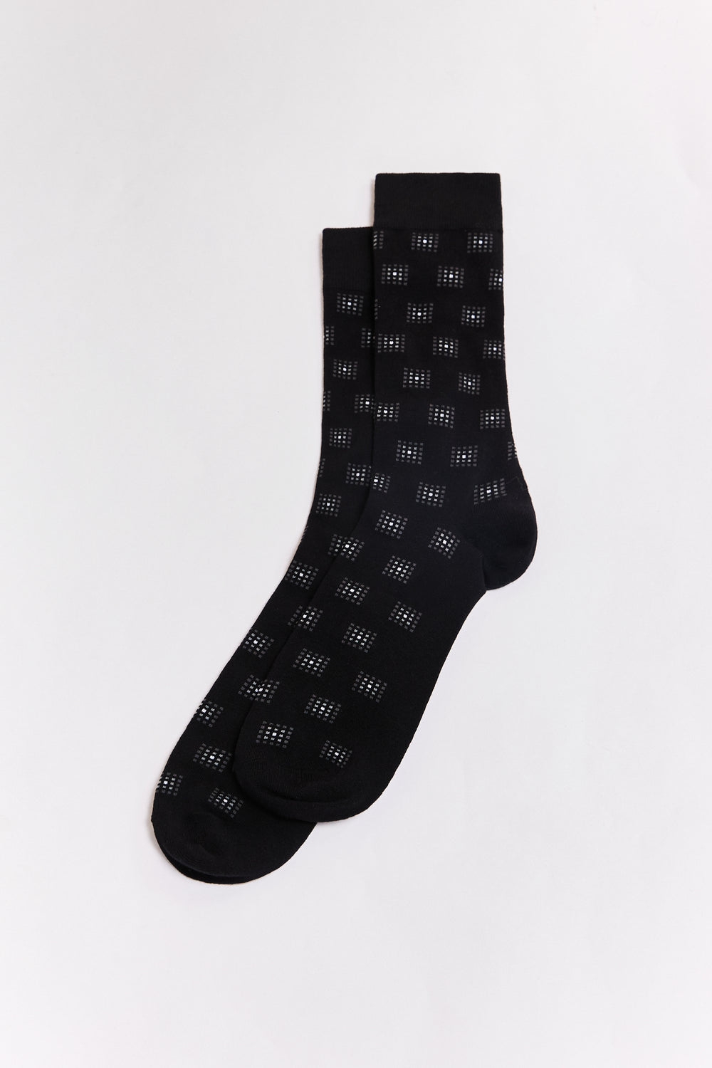 Graphic square pattern socks