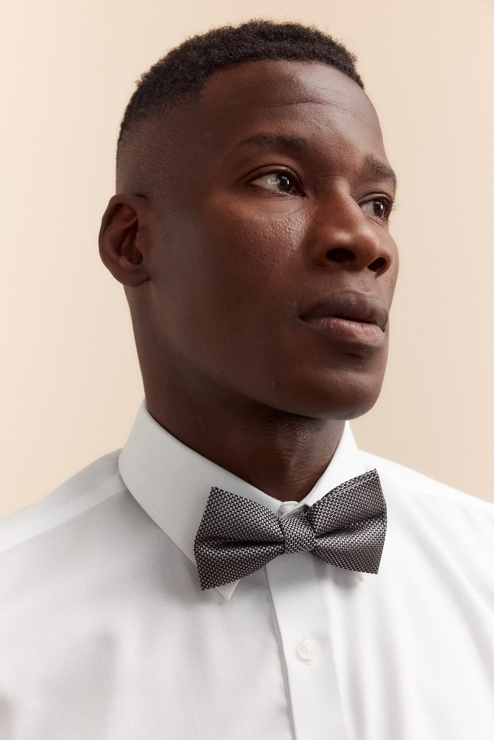 Two tone textured jacquard bowtie