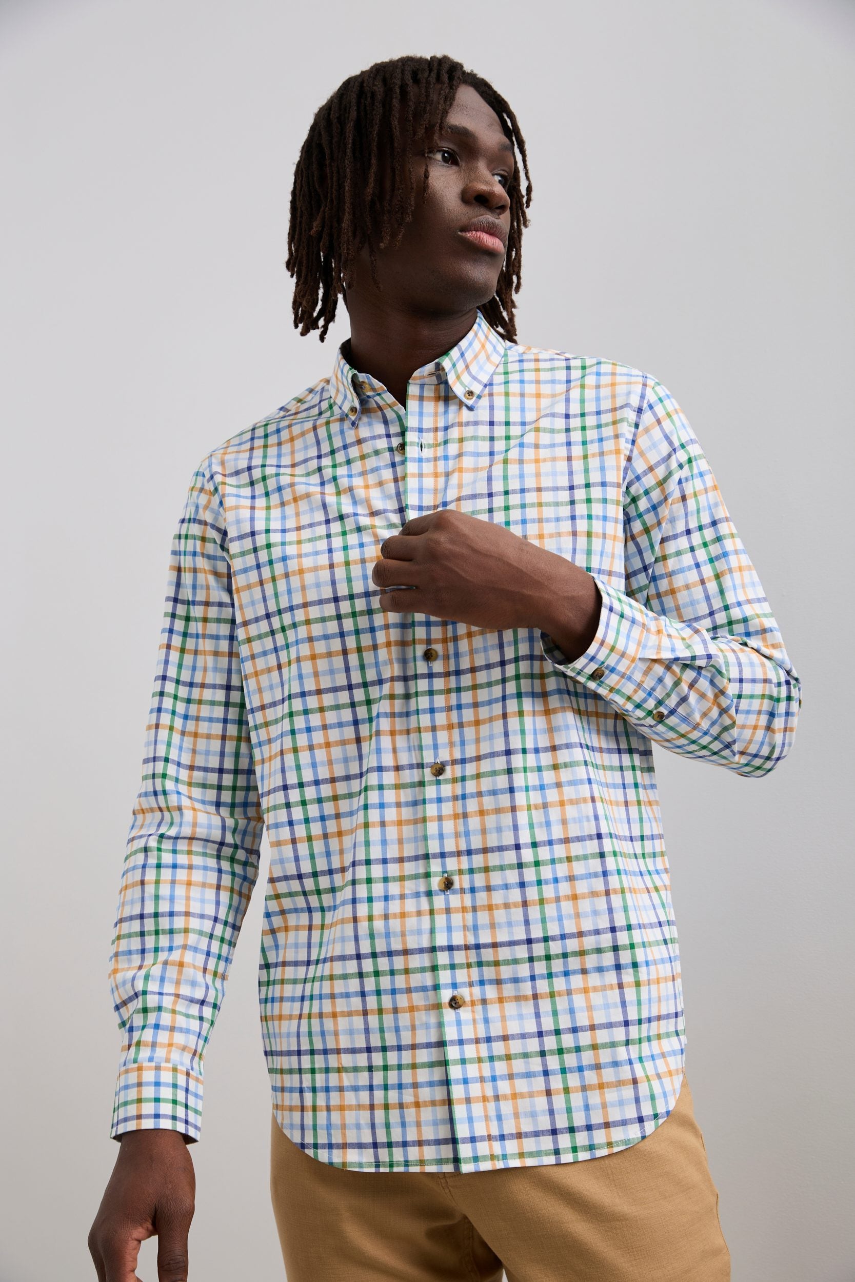 Semi-fitted check shirt