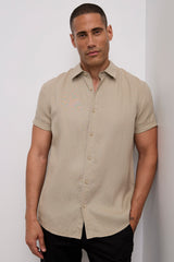 Short sleeve linen shirt